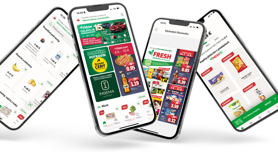 pohľad na iPhony s letákmi